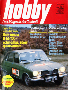 Renault R16 TX (1974) - auf dem Titelbild der Zeitschrift 'hobby'
