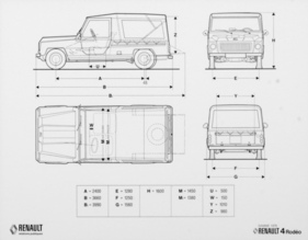 Renault Rodéo 4 (1971) - Dimensions