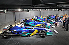 Image: Racing team founder Peter Sauber and Sauber team boss Monisha Kaltenborn take a look at the Sauber F1 racing car collection in the newly opened Polygon - Erlebniswelt Autobau Romanshorn