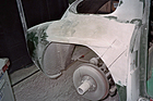 Restaurierung des TVR Grantura Mk IIA (1960) - 2010 - Erste Polyesterarbeiten an der Karosserie werden durchgeführt
