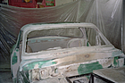 Restaurierung des TVR Grantura Mk IIA (1960) - 2012 - Auch um die Frontscheibe muss die Karosserie ergänzt werden