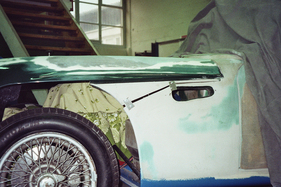 Restaurierung des TVR Grantura Mk IIA (1960) - 2014 - Die Haube wird angepasst