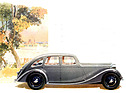 Riley 1.5 Litre Krestel Saloon (1938) - Prospektillustration