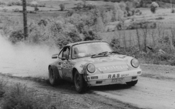 Bild Robert Droogmans an der Rally Zlatni 1984