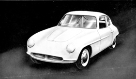 Rochdale Olympic (1961) - das Coupé von schräg vorne gesehen - Abbildung aus einem Prospekt