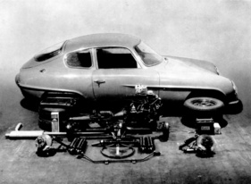 Rochdale Olympic (1967) - ein Phase-II-Modell in "quick build" Konfiguration - Aufnahme aus dem Faltprospekt