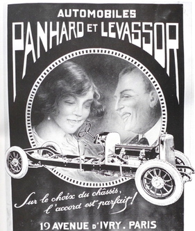 Rollendes Chassis in der Werbung, Panhard & Levassor, um 1922