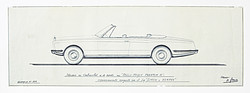 Rolls-Royce Phantom VI Frua Cabriolet (1973) - die Zeichnung von Pietro Frua