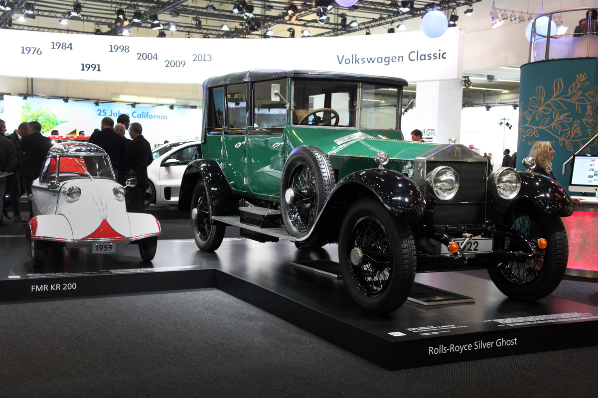 Rolls-Royce Silver Ghost (1922) - das meistgebaute Superluxus-Automobil seiner Ära neben dem volkstümlichen Kabinenroller FMR KR200 von 1959 (Techno Classica 2013)