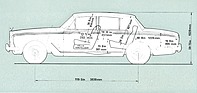 Rolls-Royce Silver Shadow (1968) - Abmessungen - aus einem Verkaufsprospekt