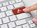 Image: Red auction button on an elegant keyboard