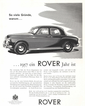 Rover 105 S (1957) - Werbung aus dem Jahr 1957