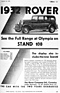 Rover (1932) – Ganzseitige Werbeanzeige. Mit dabei: "Englands günstigstes Auto mit vier Rädern" für 89 Pfund