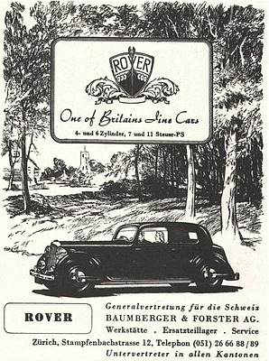 Rover (1947) - Werbedarstellung aus dem Jahre 1947 - One of Britains fine Cars