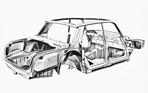 Rover 2000 (1963) - Karosseriestruktur