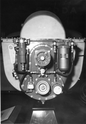 Rover Jet 1 (1952) - die verwendete Gasturbine - gezeigt am Genfer Autosalon 1952 Rover Jet 1 (1952) - die verwendete Gasturbine - gezeigt am Genfer Autosalon 1952