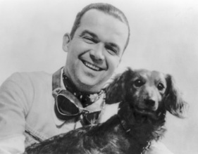 Rudi Caracciola mit Hund Moritz Rudi Caracciola mit Hund Moritz