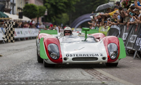 Rudi Lins bei der Ennstal Classic im Porsche 908/2 Spyder im Jahr 2019 Rudi Lins bei der Ennstal Classic im Porsche 908/2 Spyder im Jahr 2019