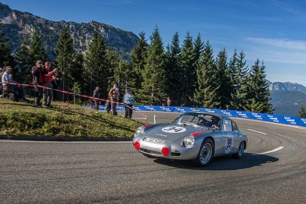 Bild Rudi Lins im Porsche 356 B Carrera Abarth am Edelweiss Bergpreis Rossfeld Berchtesgaden 2014