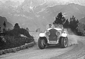 Rudolf Caracciola an der Alpenfahrt 1929