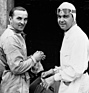 Rudolf Caracciola und Hermann Lang anlässlich des GP von Deutschland auf dem Nürburgring am 25.7.1937
