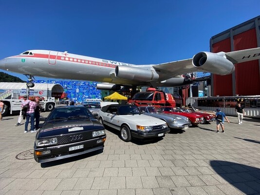 Image: Saab 900 Cabriolet at the Lucerne Museum of Transport - on display at IntSAAB 2025