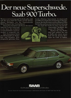 Saab 900 Turbo (1979) - Werbung aus dem Jahre 1979 -