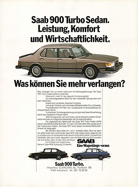 Saab 900 Turbo Sedan (1982) - Werbung für den grossen Saab