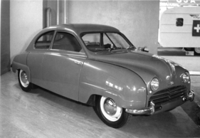Saab 92 (1953) - mit Zweitaktmotor - am Automobilsalon in Genf 1953