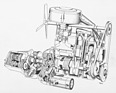 Saab 93 (1956) – Schnittzeichnung von Motor und Getriebe