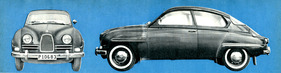 Saab 96 (1961) - Front- und Seitenachsicht Saab 96 (1961) - Front- und Seitenachsicht