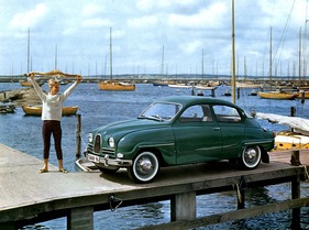 Saab 96 (1962) - Saab 96 in zeitgenössischer Werbedarstellung