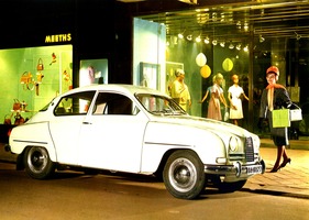 Saab 96 (1963) - modisch und elegant, Aufnahme aus dem Verkaufsprospekt von 1963