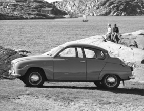 Saab 96 (1966) - die V4-Version in einer zeitgenössischen Werbepräsentation