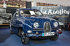 Saab 96 De Luxe (1963) - mit Dreizylinder-Zweitaktmotor, 843 cm3 und 38 PS - angeboten ffür EUR 16'300 (Retro Classics Bavaria 2017 in Nürnberg)