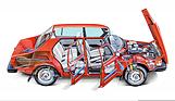 Saab 99 (1976) - Durchsichtszeichnung