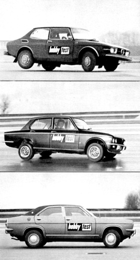 Saab 99  im Vergleich zum Triumph Dolomite Sprint und zum Chrysler 2 Liter