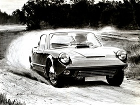 Saab Sonett II (1967) - hübsche Illustration aus einem Verkaufsprospekt