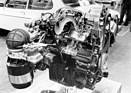 Saab-Versuchsmotor mit Wassereinspritzung und Turboaufladung (1,2 atü Ladedruck) - Genfer Automobilsalon 1979