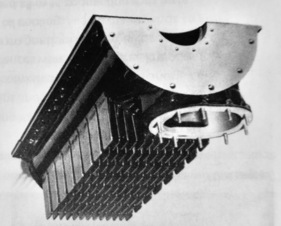 Sacha-Gordine (1953) – Kurbelgehäuse. Im Vordergrund die Einbauöffnung für die beiden Ölpumpen (Trockensumpfschmierung)