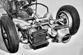 Bild Sacha-Gordine (1953) – Vorderachse: unabhängige Aufhängung mit querliegenden Drehstäben