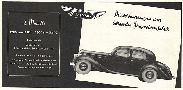 Salmson (1947) - Werbedarstellung aus dem Jahre 1947 - Erzeugnis einer bekannten Flugmotorenfabrik