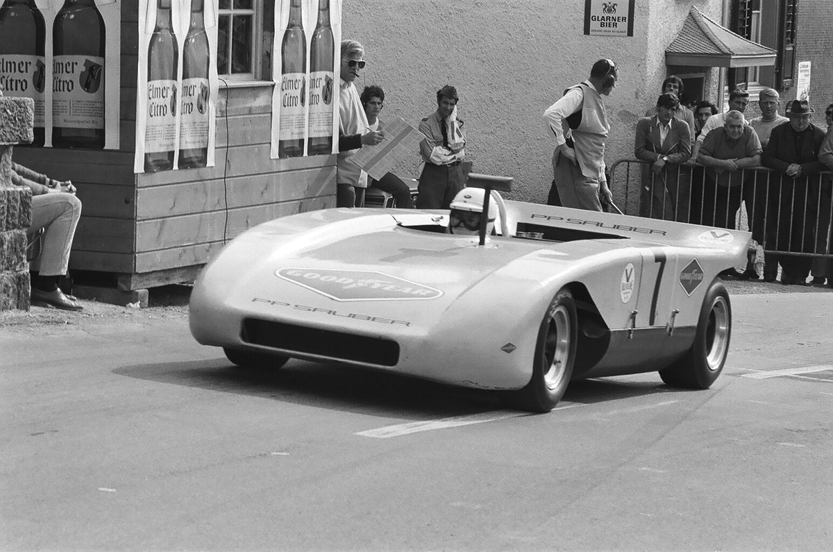 Sauber C1 (1970) - Peter Sauber in his own sports car on the Kerenzerberg in 1970