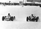 Image: Sauter Formula Junior DKW (1961) - duel between Zweifel on Sauter-DKW and Peter Monteverdi on Lotus at the Arosa Ice Race in 1961