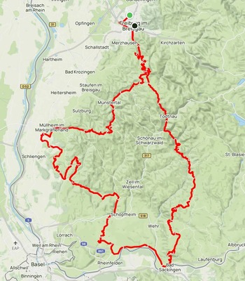 Schauinsland Klassik Route für Freitag, 1. August 2025