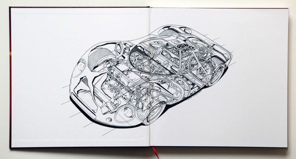 Bild Schnittzeichnung auf dem Einband - Buch "Alan Man Racing F3L / P68 - The story of Ford’s three litre sports cars from the Sixties"