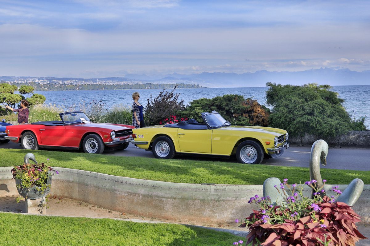 Schöne Farbkombination - Triumph TR6 in Gelb und Rot - 29. Swiss Classic British Car Meeting Morges 2021