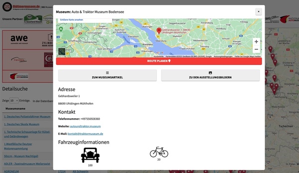 Screenshot Oldtimermuseen DE