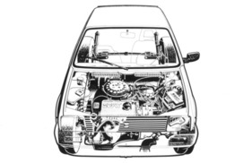 Seat Ibiza (1984) - Blick "durch" die Haube