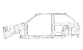 Seat Ibiza (1984) - die Sicherheitsstruktur entstand in Zusammenarbeit mit Karmann (1984)